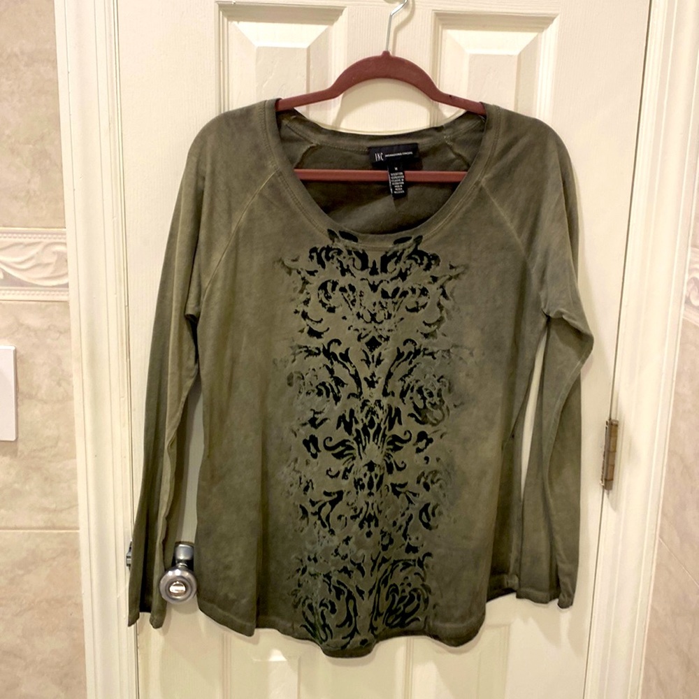 INC Brand cozy comfy long sleeve shirt with a little room — Green